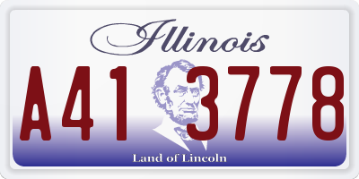 IL license plate A413778