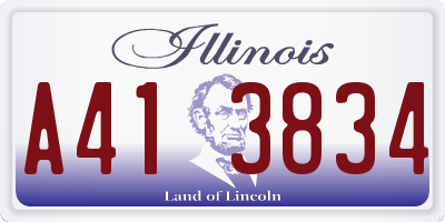 IL license plate A413834