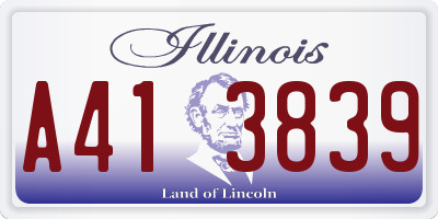 IL license plate A413839