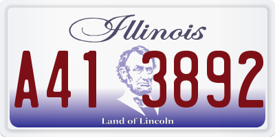 IL license plate A413892