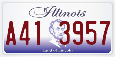 IL license plate A413957