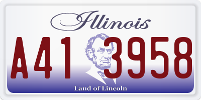 IL license plate A413958