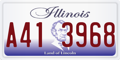 IL license plate A413968