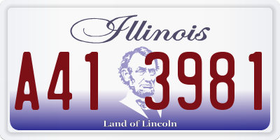 IL license plate A413981