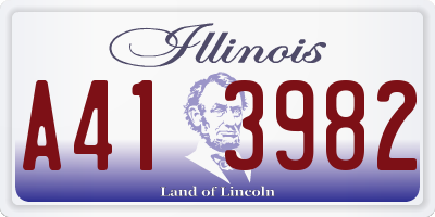 IL license plate A413982
