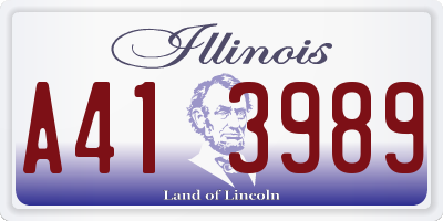 IL license plate A413989