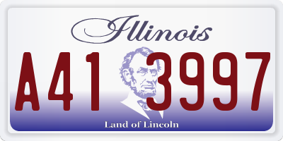 IL license plate A413997