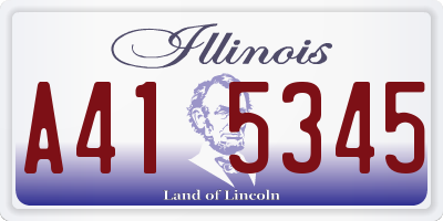 IL license plate A415345