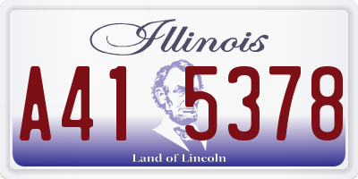 IL license plate A415378