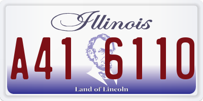 IL license plate A416110