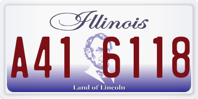 IL license plate A416118