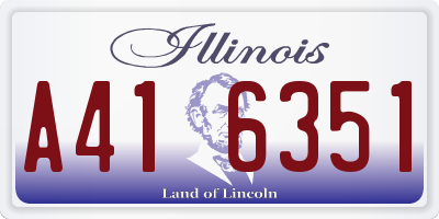 IL license plate A416351
