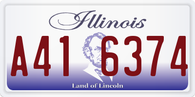 IL license plate A416374