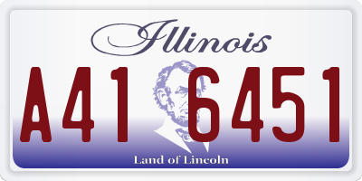 IL license plate A416451