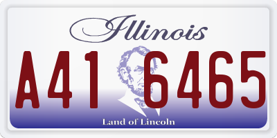 IL license plate A416465