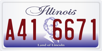 IL license plate A416671