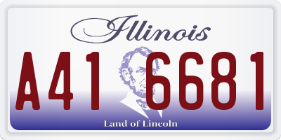 IL license plate A416681