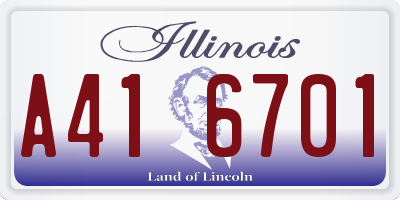 IL license plate A416701