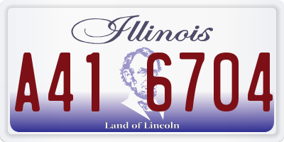 IL license plate A416704