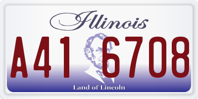 IL license plate A416708