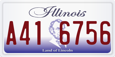 IL license plate A416756