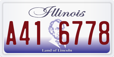 IL license plate A416778