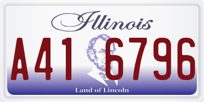 IL license plate A416796