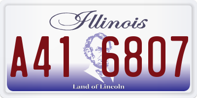 IL license plate A416807
