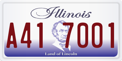 IL license plate A417001