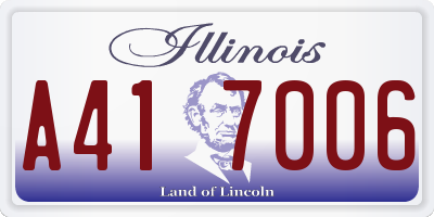 IL license plate A417006