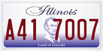 IL license plate A417007