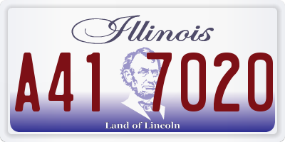 IL license plate A417020
