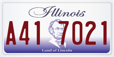 IL license plate A417021