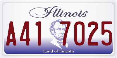 IL license plate A417025