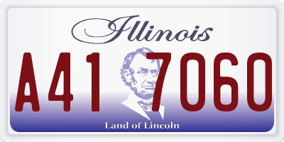 IL license plate A417060