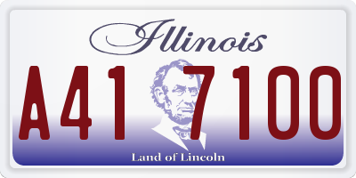 IL license plate A417100