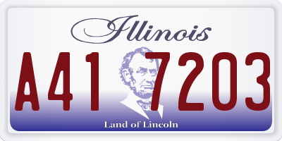 IL license plate A417203