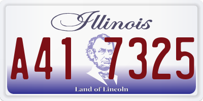 IL license plate A417325