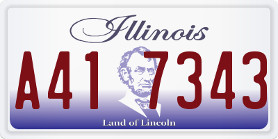 IL license plate A417343