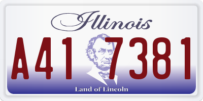 IL license plate A417381