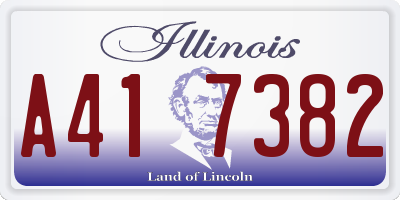 IL license plate A417382