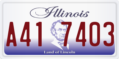 IL license plate A417403