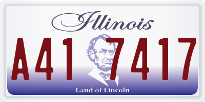IL license plate A417417