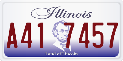 IL license plate A417457