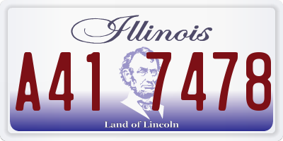 IL license plate A417478