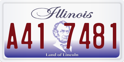 IL license plate A417481