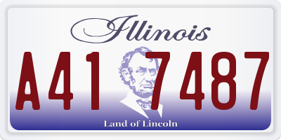 IL license plate A417487