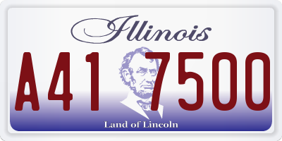 IL license plate A417500