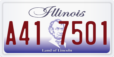 IL license plate A417501