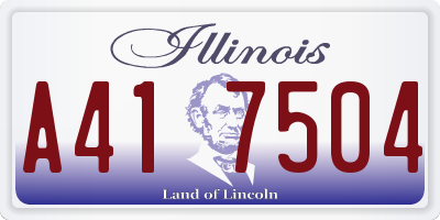 IL license plate A417504